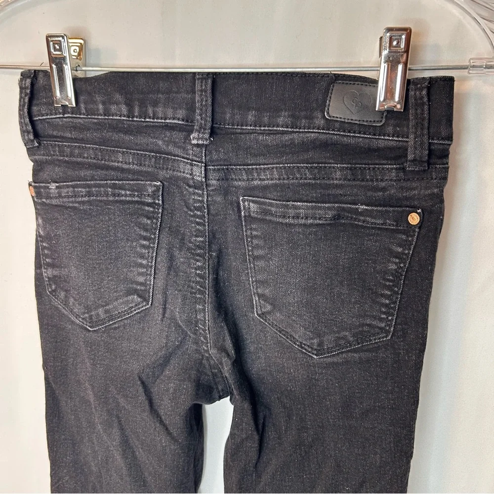 Celebrity Pink Girls Black Skinny Distressed Jeans Kids Size 10